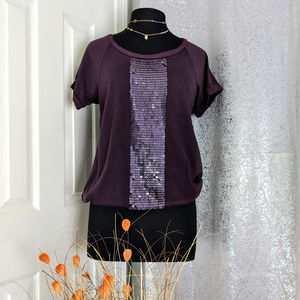 Ann Taylor Loft Top Bouse Plum Purple Sz M